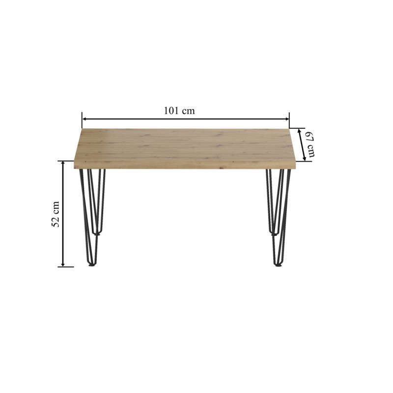 Mesa de centro (roble artisan + patas III) 67x101 Mesa de centro (roble artisan + patas III) 67x101