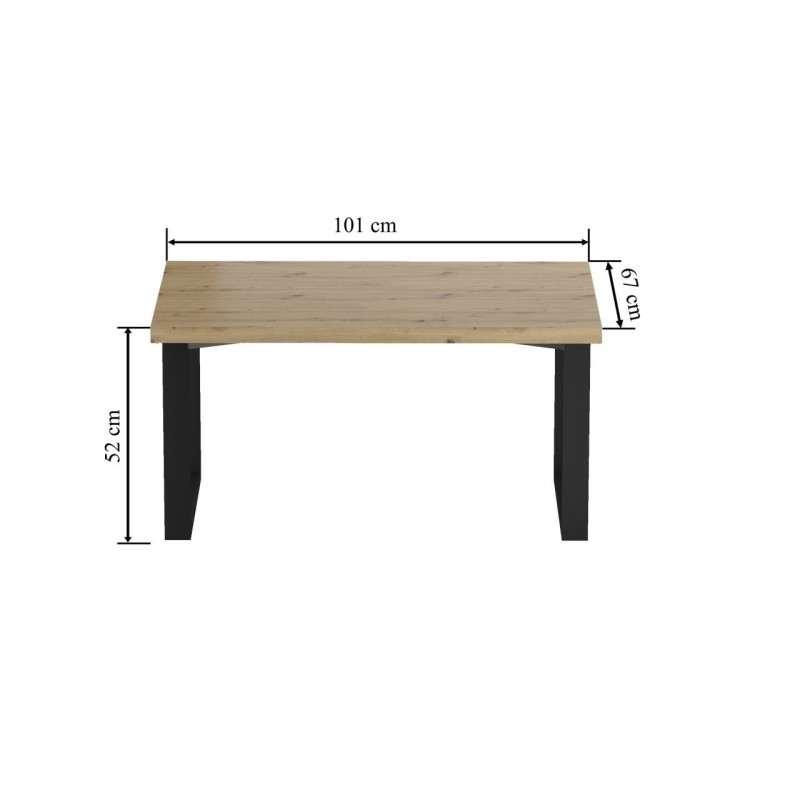 Ława (dąb artisan + nogi U) 67x101 Ława (dąb artisan + nogi U) 67x101