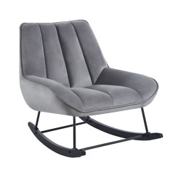 Fotel bujany velvet (szary)