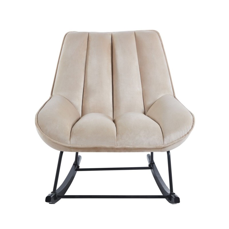 Fotel bujany velvet (beżowy) Fotel bujany velvet (beżowy)