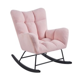 Fotel bujany Teddy (różowy)
