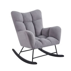 Fotel bujany Teddy (szary)
