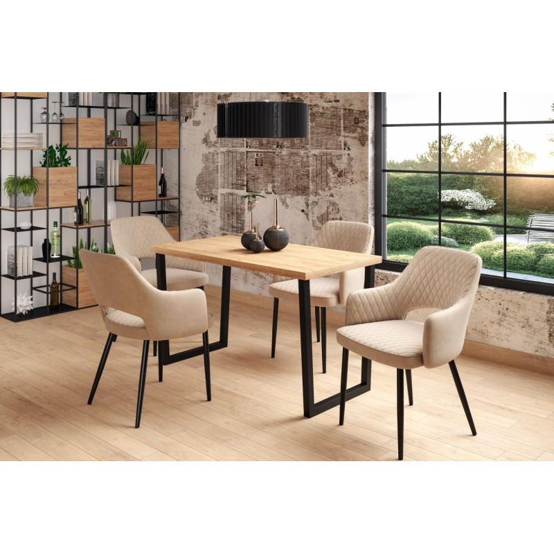 Stół (dąb złoty craft + nogi V60) 67x128 Stół (dąb złoty craft + nogi V60) 67x128