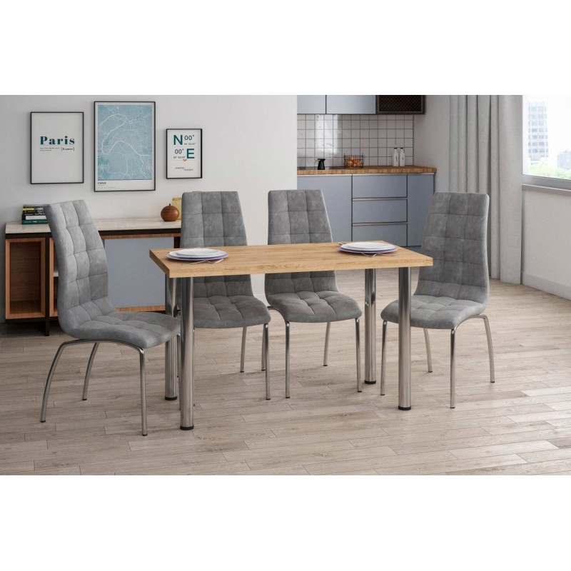 Table (golden oak craft + chrome legs) 67x128 Table (golden oak craft + chrome legs) 67x128