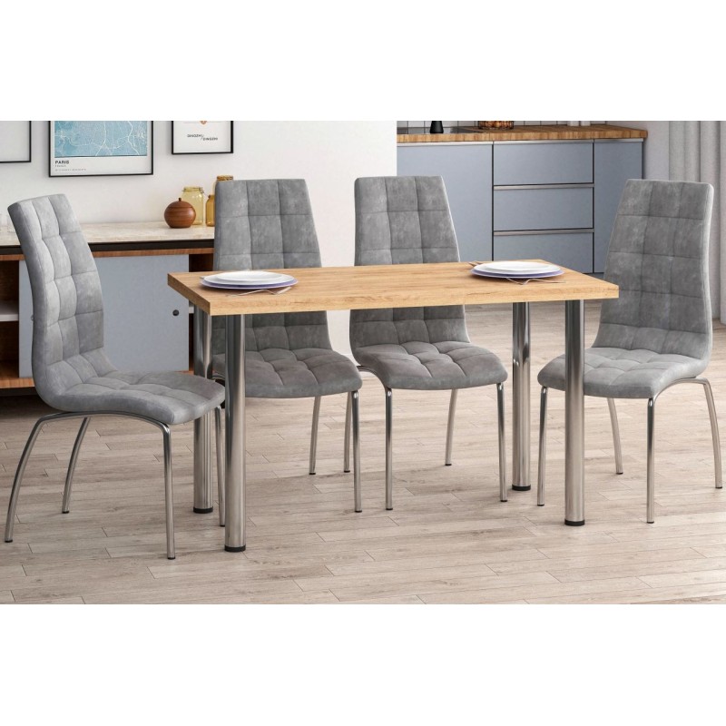 Table (golden oak craft + chrome legs) 67x128 Table (golden oak craft + chrome legs) 67x128