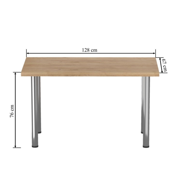 Table (golden oak craft + chrome legs) 67x128 Table (golden oak craft + chrome legs) 67x128