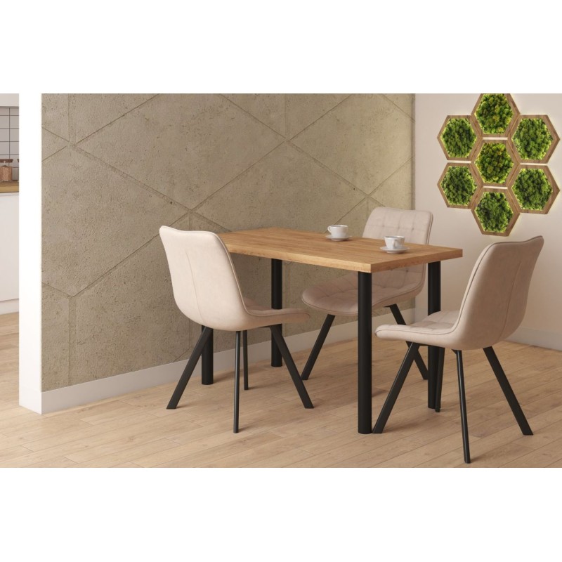 Stół (dąb złoty craft + nogi I czarny mat) 67x128 Stół (dąb złoty craft + nogi I czarny mat) 67x128