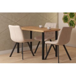 Stół (dąb złoty craft + nogi I czarny mat) 67x128 Stół (dąb złoty craft + nogi I czarny mat) 67x128