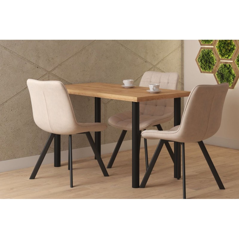 Stół (dąb złoty craft + nogi I czarny mat) 67x128 Stół (dąb złoty craft + nogi I czarny mat) 67x128