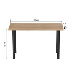 Stół (dąb złoty craft + nogi I czarny mat) 67x128 Stół (dąb złoty craft + nogi I czarny mat) 67x128