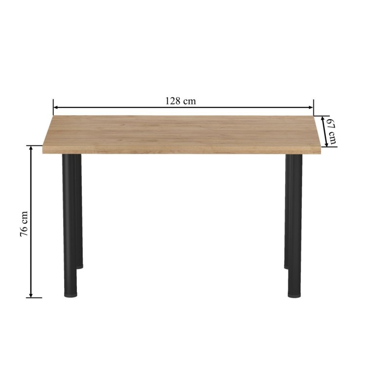 Stół (dąb złoty craft + nogi I czarny mat) 67x128 Stół (dąb złoty craft + nogi I czarny mat) 67x128