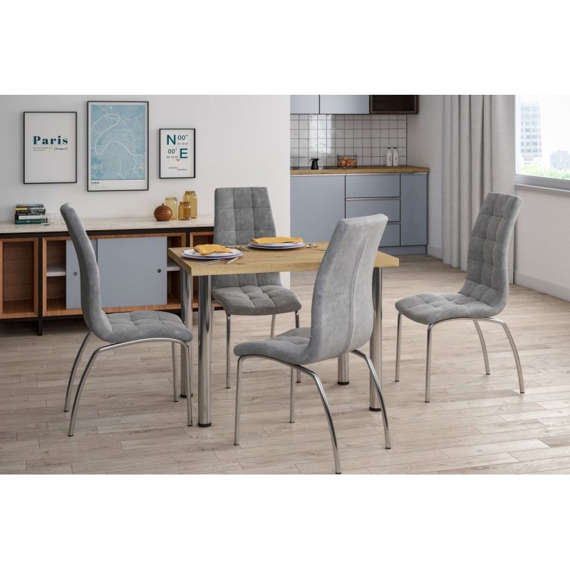 Tisch (Artisan-Eiche + I-Chrom-Beine) 67x101 Tisch (Artisan-Eiche + I-Chrom-Beine) 67x101
