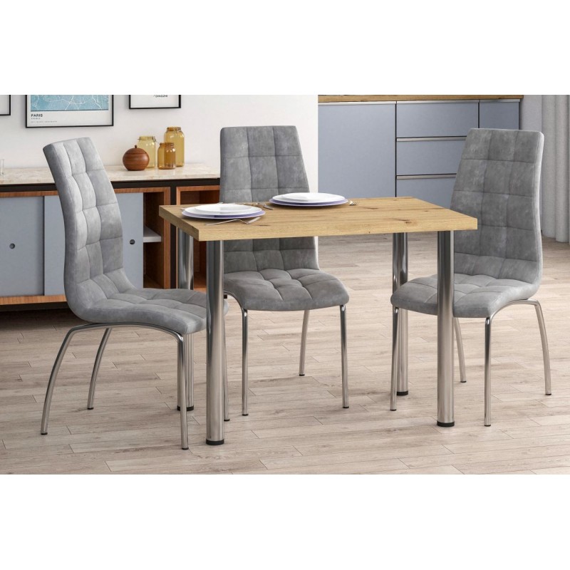Table (artisan oak + chrome I legs) 67x101 Table (artisan oak + chrome I legs) 67x101