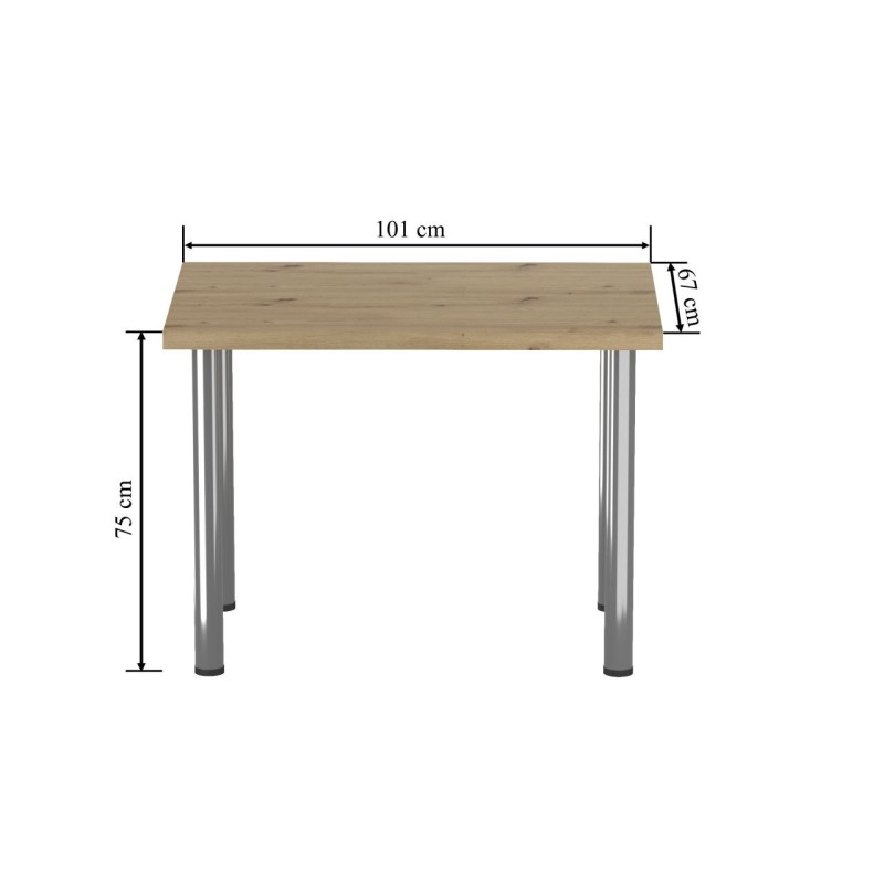 Стіл (дуб artisan + ноги I хром) 67x101 Стіл (дуб artisan + ноги I хром) 67x101