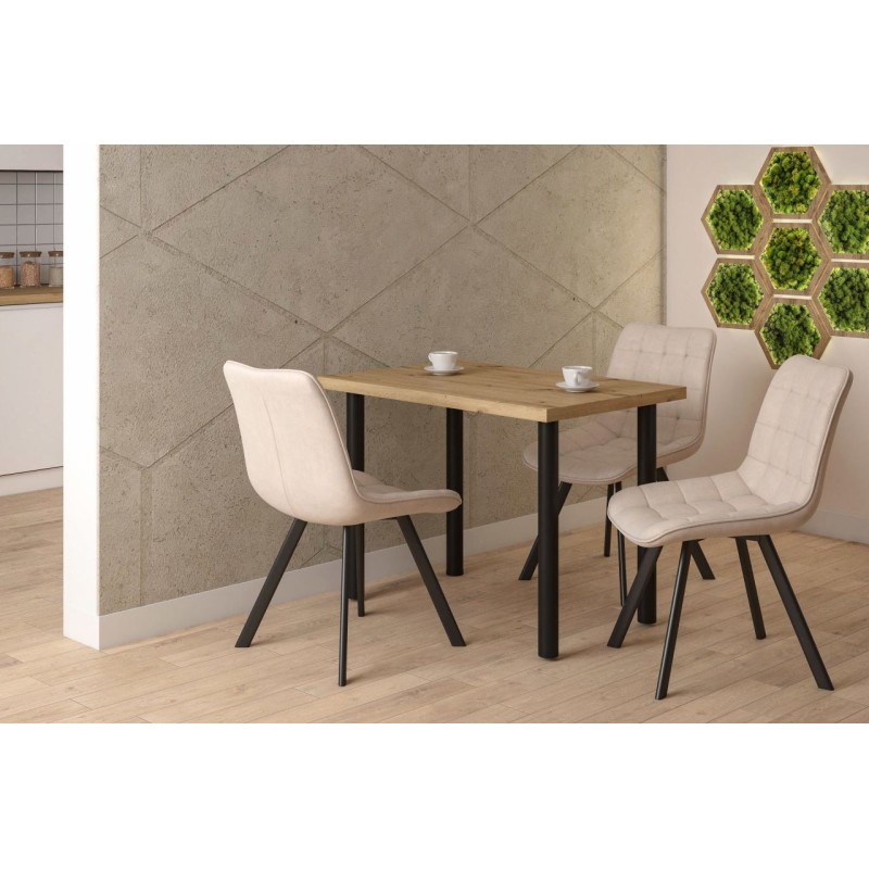 Stół (dąb artisan + nogi I czarny mat) 67x101 Stół (dąb artisan + nogi I czarny mat) 67x101