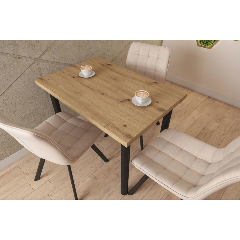 Stół (dąb artisan + nogi I czarny mat) 67x101 Stół (dąb artisan + nogi I czarny mat) 67x101