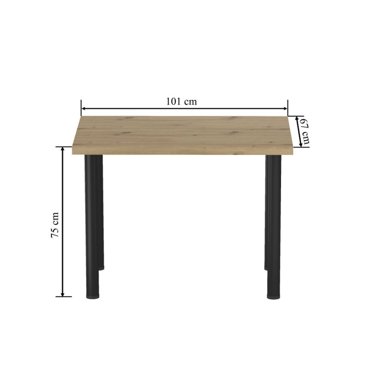 Stół (dąb artisan + nogi I czarny mat) 67x101 Stół (dąb artisan + nogi I czarny mat) 67x101