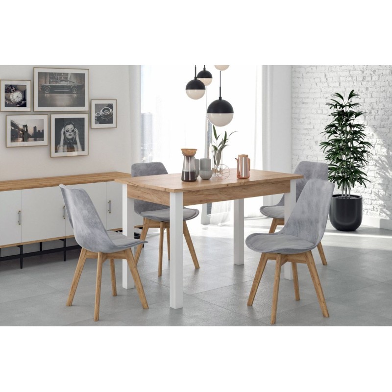 Ausziehbarer Tisch (Craft Eiche Gold/Weiß) 67x120(160) Ausziehbarer Tisch (Craft Eiche Gold/Weiß) 67x120(160)