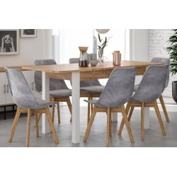 Ausziehbarer Tisch (Craft Eiche Gold/Weiß) 67x120(160) Ausziehbarer Tisch (Craft Eiche Gold/Weiß) 67x120(160)