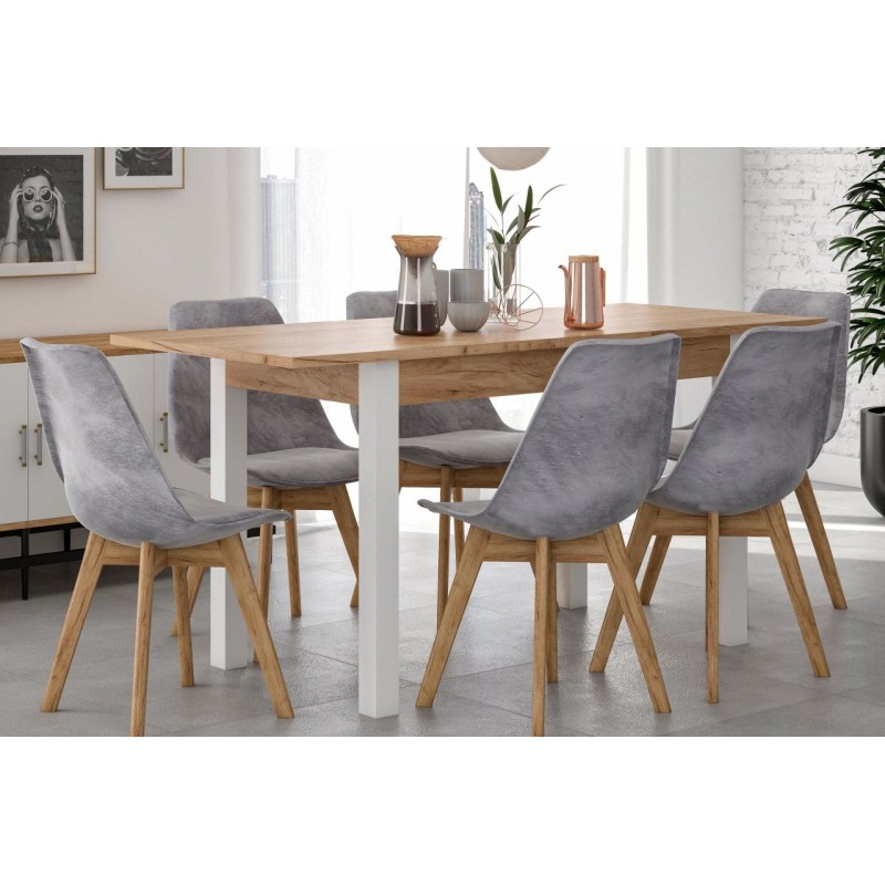 Ausziehbarer Tisch (Craft Eiche Gold/Weiß) 67x120(160) Ausziehbarer Tisch (Craft Eiche Gold/Weiß) 67x120(160)