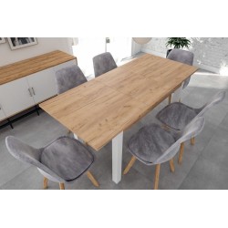 Розкладний стіл (золотий дуб craft/білий) 67x120(160) Розкладний стіл (золотий дуб craft/білий) 67x120(160)