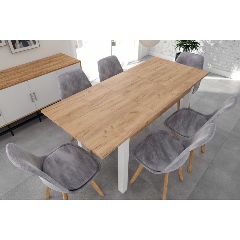 Ausziehbarer Tisch (Craft Eiche Gold/Weiß) 67x120(160) Ausziehbarer Tisch (Craft Eiche Gold/Weiß) 67x120(160)
