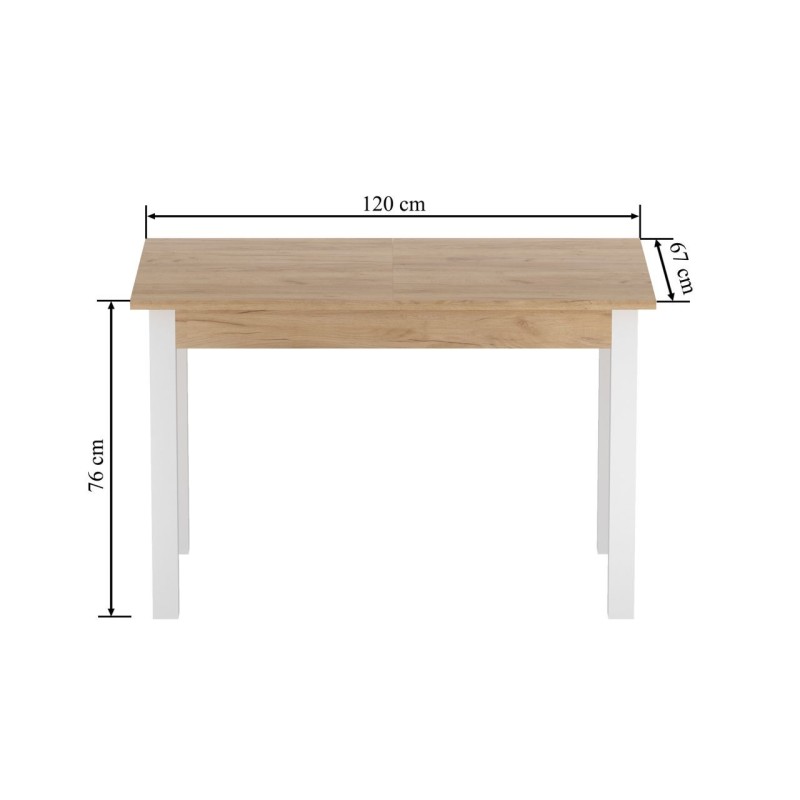Розкладний стіл (золотий дуб craft/білий) 67x120(160) Розкладний стіл (золотий дуб craft/білий) 67x120(160)