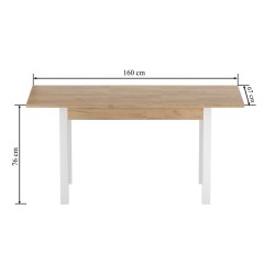 Ausziehbarer Tisch (Craft Eiche Gold/Weiß) 67x120(160) Ausziehbarer Tisch (Craft Eiche Gold/Weiß) 67x120(160)