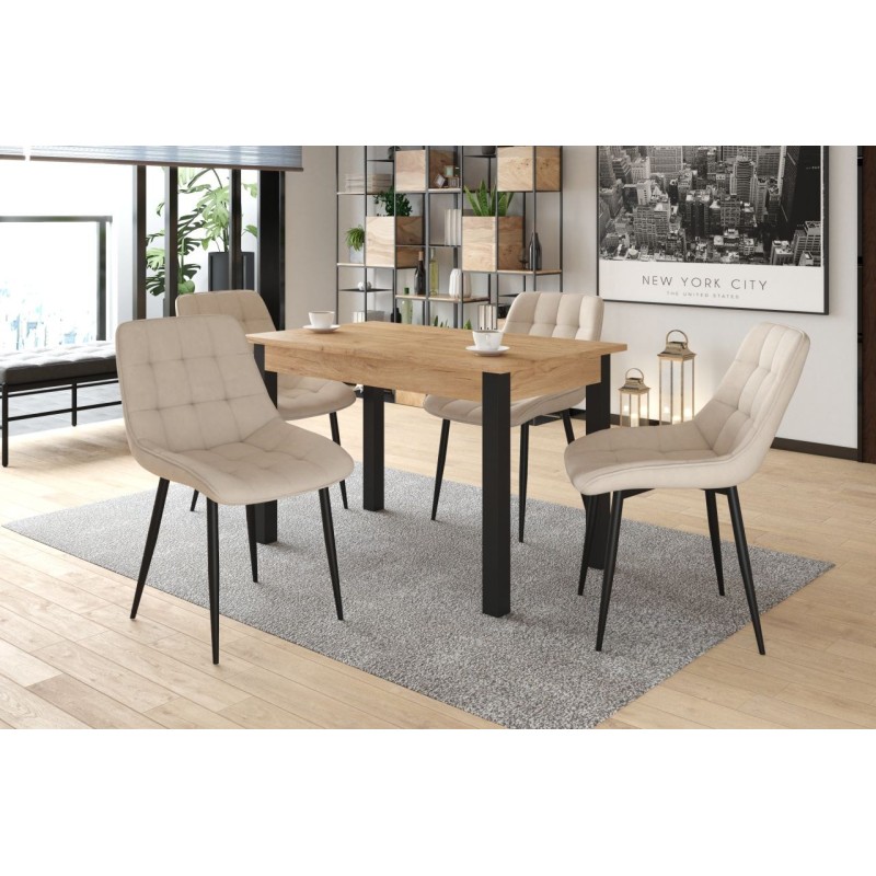 Extendable table (golden oak craft/black) 67x120(160) Extendable table (golden oak craft/black) 67x120(160)