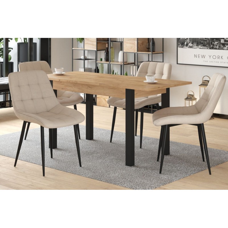 Extendable table (golden oak craft/black) 67x120(160) Extendable table (golden oak craft/black) 67x120(160)