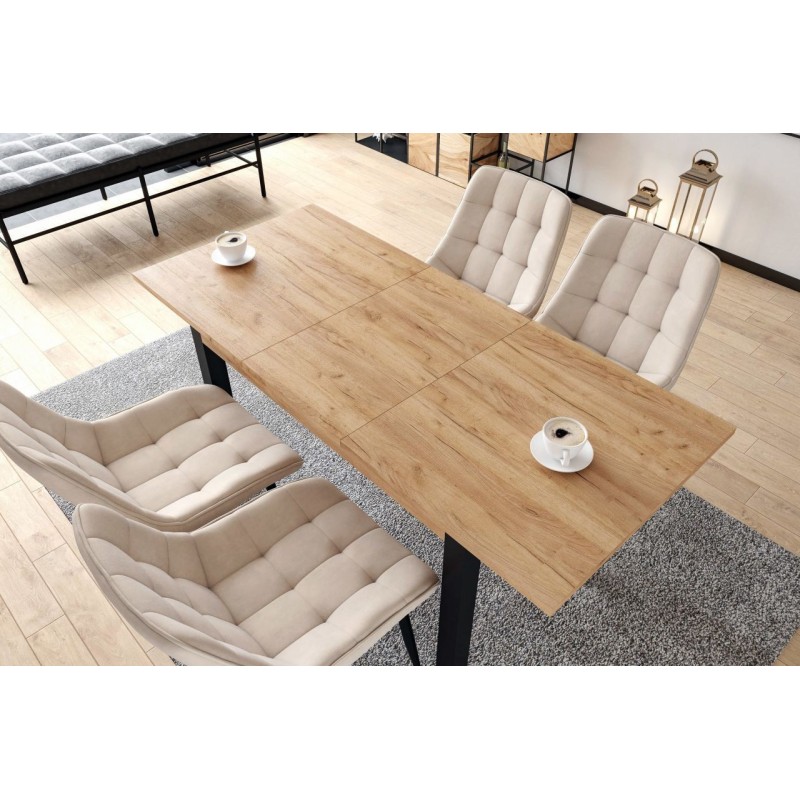 Extendable table (golden oak craft/black) 67x120(160) Extendable table (golden oak craft/black) 67x120(160)