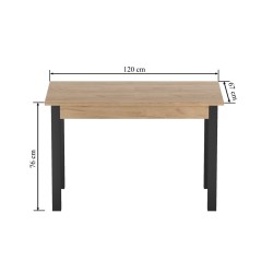 Розкладний стіл (дуб золотий крафт/чорний) 67x120(160) Розкладний стіл (дуб золотий крафт/чорний) 67x120(160)