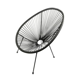 Silla de descanso - ratán sintético (negro) Silla de descanso - ratán sintético (negro)