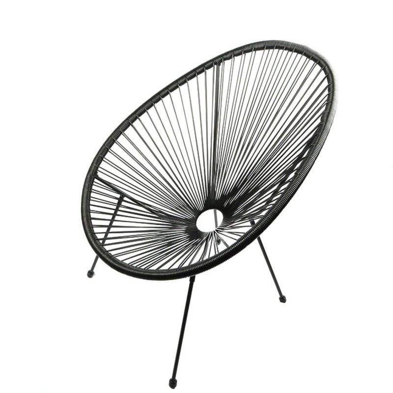 Silla de descanso - ratán sintético (negro) Silla de descanso - ratán sintético (negro)