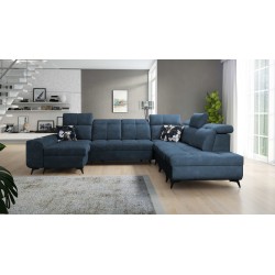 Functional U-shaped corner sofa Ascot X with Velour fabric, Wave 14 | Furniture store