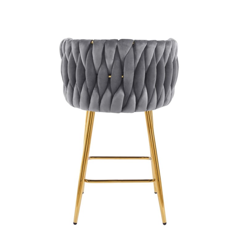 Gray velvet bar stool (gold frame) Gray velvet bar stool (gold frame)