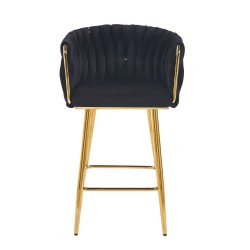 Black velvet bar stool (golden frame) Black velvet bar stool (golden frame)