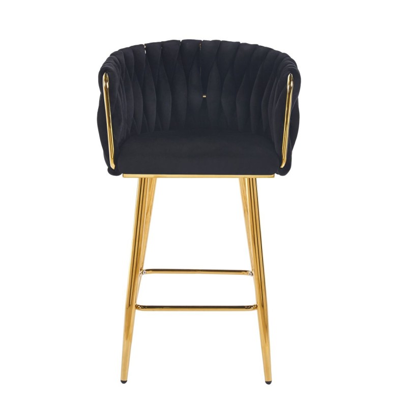Black velvet bar stool (golden frame) Black velvet bar stool (golden frame)