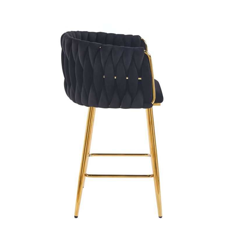 Black velvet bar stool (golden frame) Black velvet bar stool (golden frame)