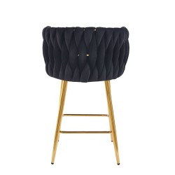 Black velvet bar stool (golden frame) Black velvet bar stool (golden frame)