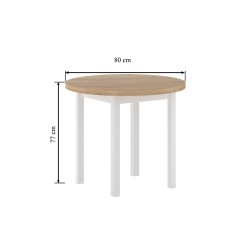 Stół okrągły (dąb złoty craft/biały) Fi80 Stół okrągły (dąb złoty craft/biały) Fi80