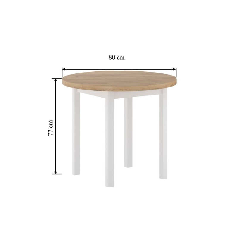 Round table (golden oak craft/white) Fi80 Round table (golden oak craft/white) Fi80