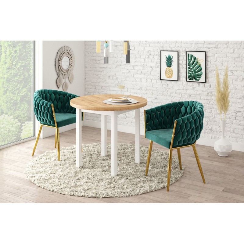 Round table (golden oak craft/white) Fi90 Round table (golden oak craft/white) Fi90