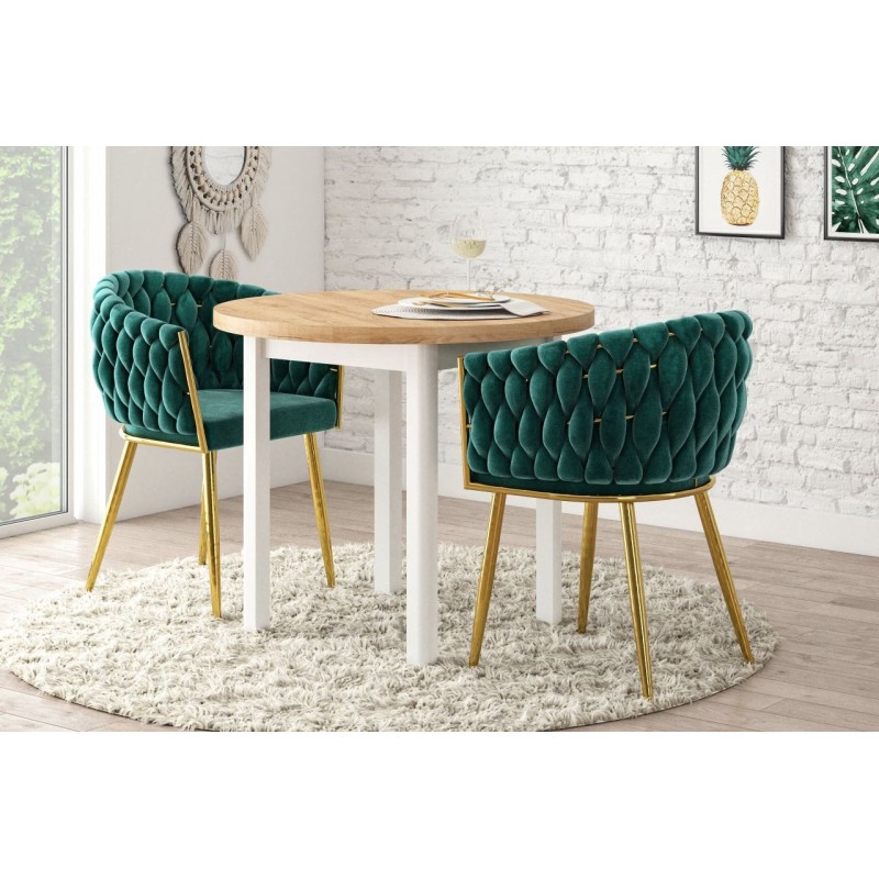 Round table (golden oak craft/white) Fi90 Round table (golden oak craft/white) Fi90