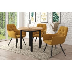 Round table (golden craft oak/black) Fi90 Round table (golden craft oak/black) Fi90