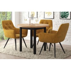 Round table (golden craft oak/black) Fi90 Round table (golden craft oak/black) Fi90