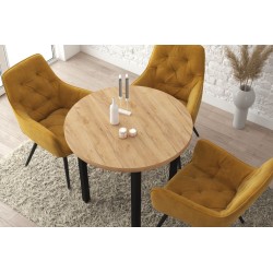 Round table (golden craft oak/black) Fi90 Round table (golden craft oak/black) Fi90