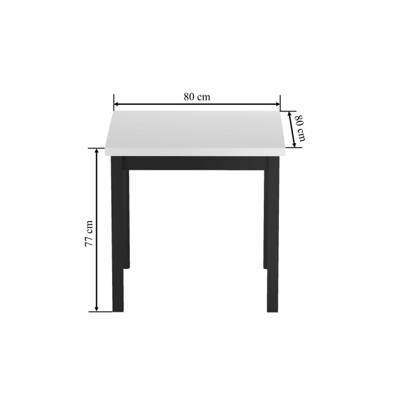 Table (white/black) 80x80 Table (white/black) 80x80