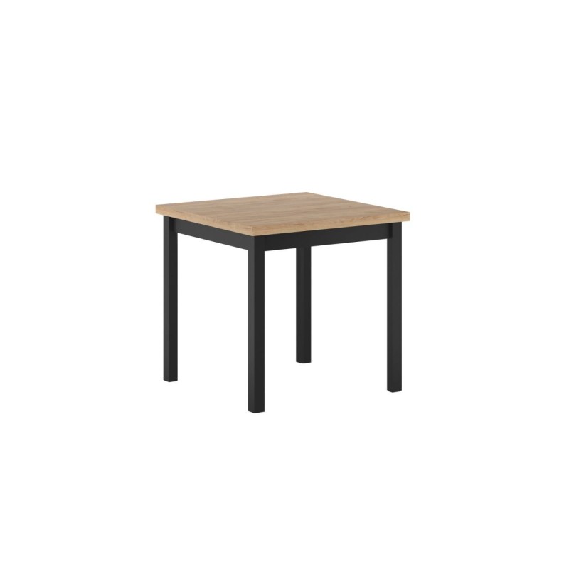 Стіл (дуб золотий крафт/чорний) 80x80