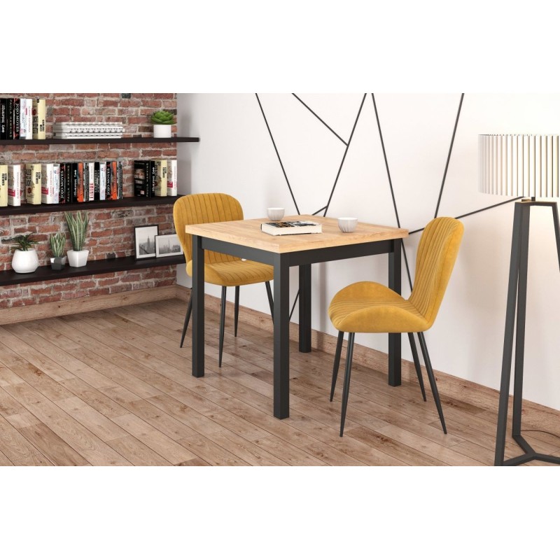 Table (golden oak craft/black) 80x80 Table (golden oak craft/black) 80x80